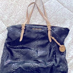 Michael Kors Tote- black faux snakeskin
